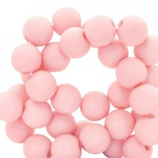 Acryl Perlen rund 6mm matt Sunset pink